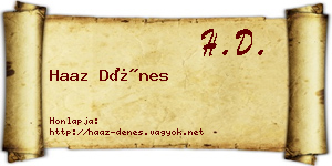 Haaz Dénes névjegykártya