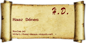 Haaz Dénes névjegykártya
